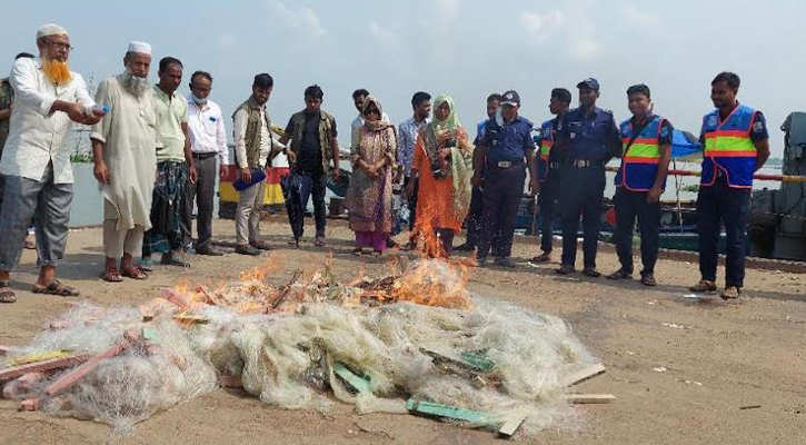 আড়াইহাজারে সাড়ে ৩ লাখ মিটার কারেন্ট জাল জব্দ