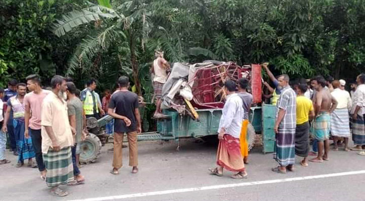 নান্দাইলে অটোরিকশাকে বাসের ধাক্কা, নিহত ২