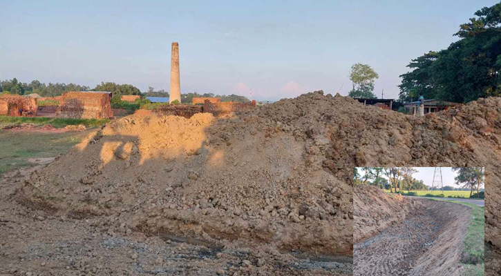 সড়কের মাটি কেটে ইটভাটায়, দুই লাখ টাকা জরিমানা 