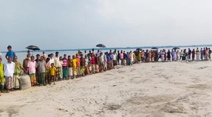 ৬ দফা দাবিতে তিস্তার ১১০ পয়েন্টে গণ-অবস্থান