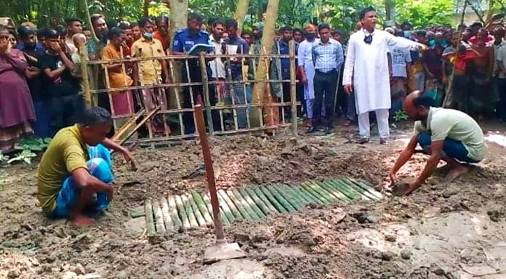 গাইবান্ধায় দাফনের ২৫ দিন পর কবর থেকে গৃহবধূর মরদেহ উত্তোলন